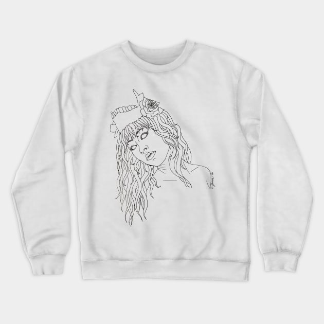 Hand Drawn Bone Princess Crewneck Sweatshirt by SingeDesigns